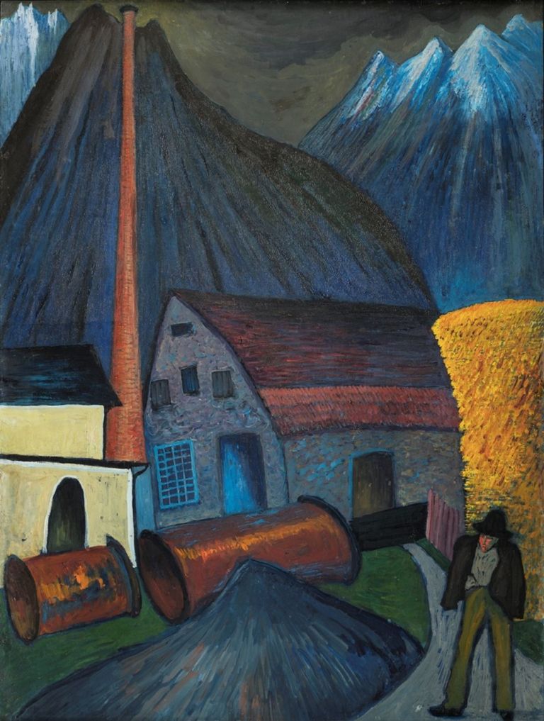 Marianne von Werefkin, Fabbrica di mattoni, 1910. Museum Wiesbaden. Photo Museum Wiesbaden - Bernd Fickert