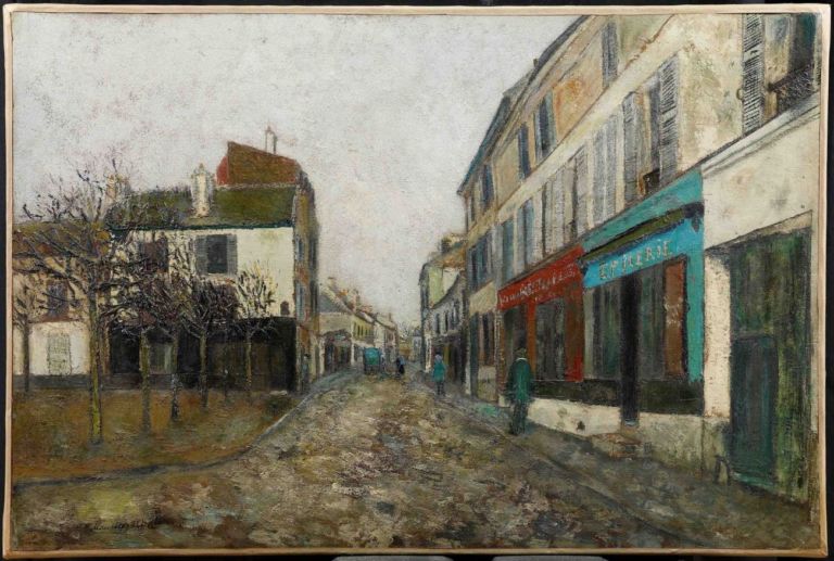 Maurice Utrillo, Place de l'église à Montmagny, 1907 ca., olio su cartone, 54 x 81 cm. Collezione Jonas Netter