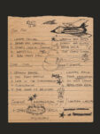 Handwritten album sequence note by Mick Jones Further info: Handwritten list of songs, placed here in correct order for the 4 sides of the double album London Calling. © The Clash