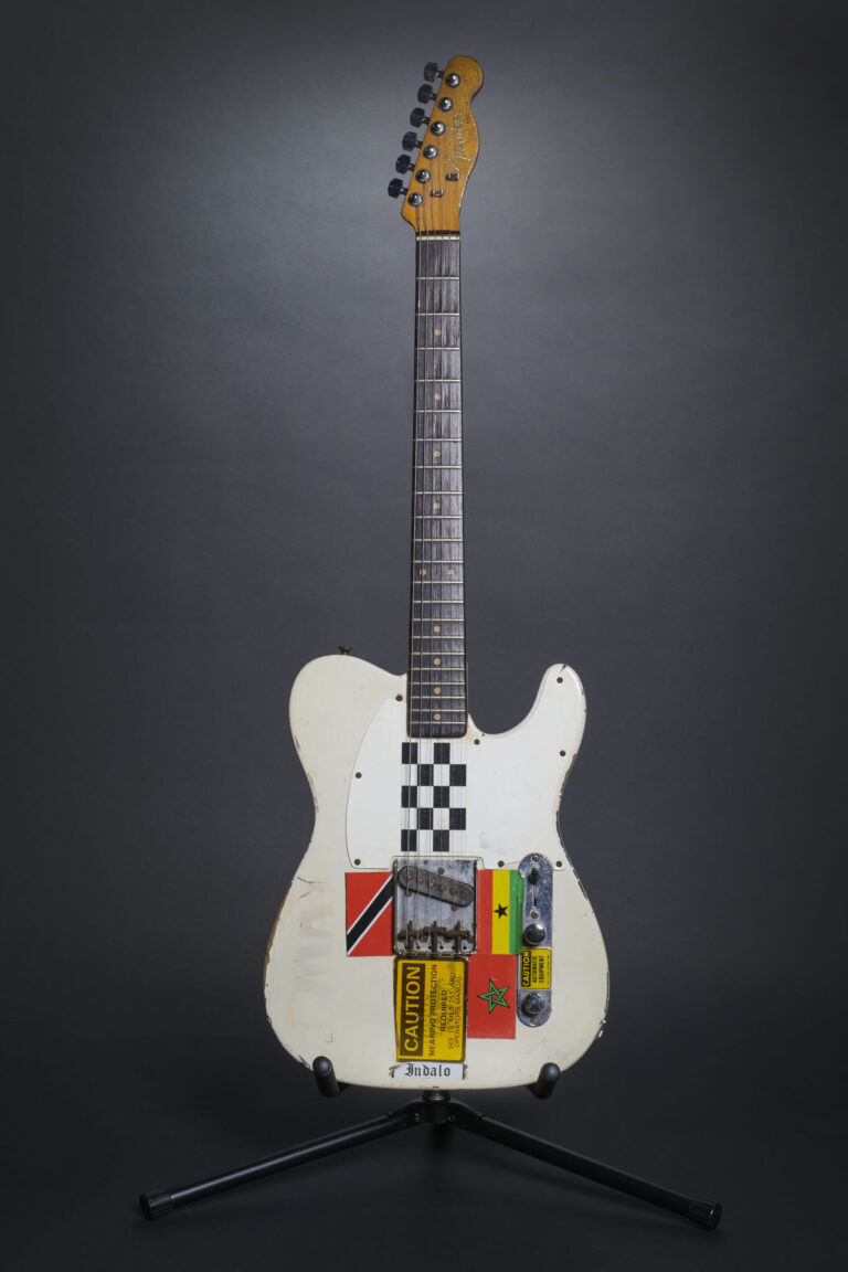The 1950S Fender Esquire used by Joe Strummer during the recording of the ‘London Calling’ album and on stage for various live and televised performances between 1979-1981. © Lola and Jazz Mellor