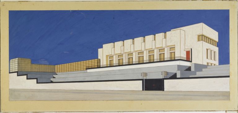 Untitled (Club house of the Deutscher Verein in Barcelona, perspective view) by Carl Fieger (c) Stiftung Bauhaus Dessau