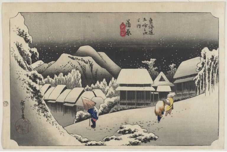 Utagawa Hiroshige, Kanbara, yoru no yuki, dalla serie Tôkaidô gojûsan tsugi no uchi, 1833–34 ca. Museum of Fine Arts, Boston. Photo © Museum of Fine Arts, Boston