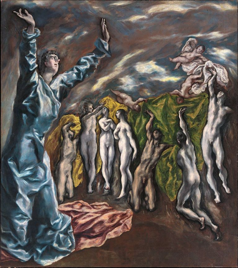 El Greco, L’apertura del quinto sigillo, detto anche La visione di San Giovanni, 1610-1614, 222,3 × 193 cm, olio su tela. New York, The Metropolitan Museum of Art; Rogers Fund, 1956. Photo © The Metropolitan Museum of Art, Dist. RMN-Grand Palais / image of the MMA