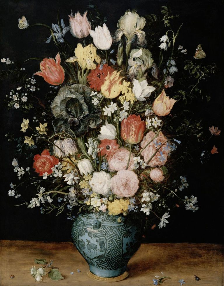 Jan Brueghel il Vecchio, Mazzo di fiori in un vaso blu, 1608 circa, olio su tavola di quercia, 65,8 × 51 × 0,7 cm, GG 558 Kunsthistorisches Museum Vienna, Pinacoteca Courtesy KHM-Museumsverband