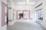 Exhibition View “I will give you a taste of your inner desires“ curata da Bianca Baroni, Renata Fabbri Arte Contemporanea, Milano. Andrea Martinucci, 23012019.jpeg, acrilico e grafite su tela, 100x150x4cm, 2019. Courtesy l'artista e Renata Fabbri Arte Contemporan