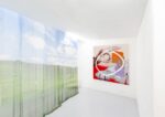 Exhibition View “Glory Black Hole”, curata da Dimora Artica, Milano. Andrea Martinucci, 25102018.jpeg, acrilico e grafite su tela, 150x150 cm, 2018. Courtesy Banca Sistema Arte collection
