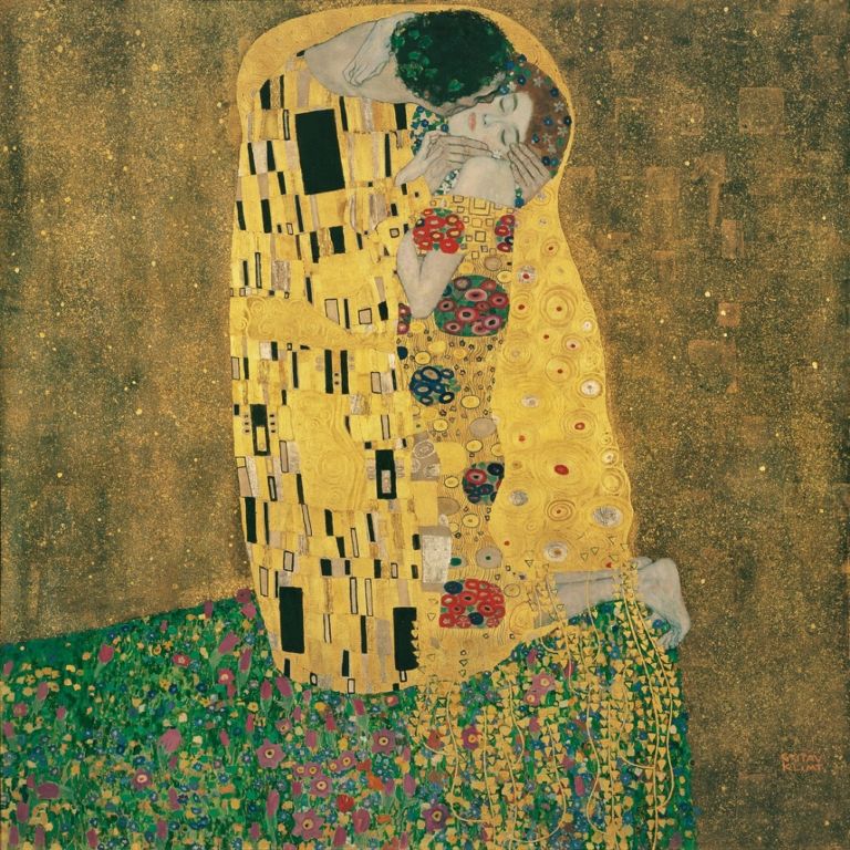 Gustav Klimt, Il bacio, 1907-08. Österreichische Galerie Belvedere, Vienna