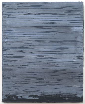 Alessandro Sarra, Senza titolo, 2017, olio e graffio su tela, cm 58x47