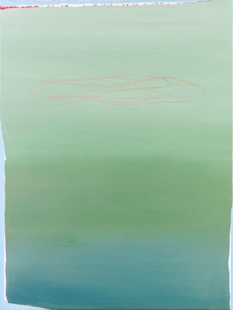 Alessandro Sarra, Senza titolo C, 2016, olio e graffio su tela, cm 60x80