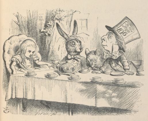 Alice at the Mad Hatter's Tea Party, Illustration for Alice's Adventures in Wonderland by John Tenniel, 1865 (c) Victoria and Albert Museum, London