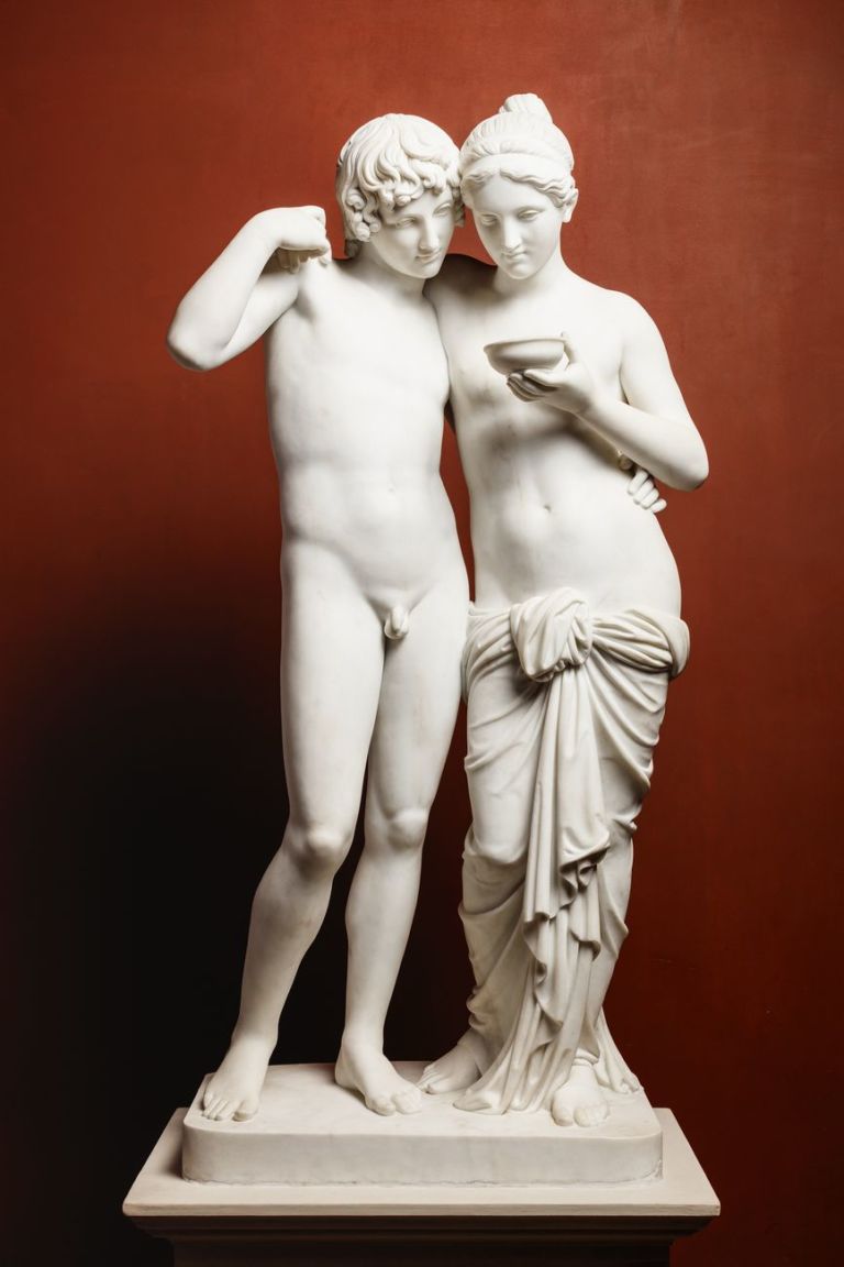 Bertel Thorvaldsen, Amore e Psiche, 1861 (eseguito da Georg Christian Freund con la supervisione di H.W. Bissen dal gesso originale), marmo, 135 x 66,6 x 42,7 cm. Copenaghen, Thorvaldsens Museum
