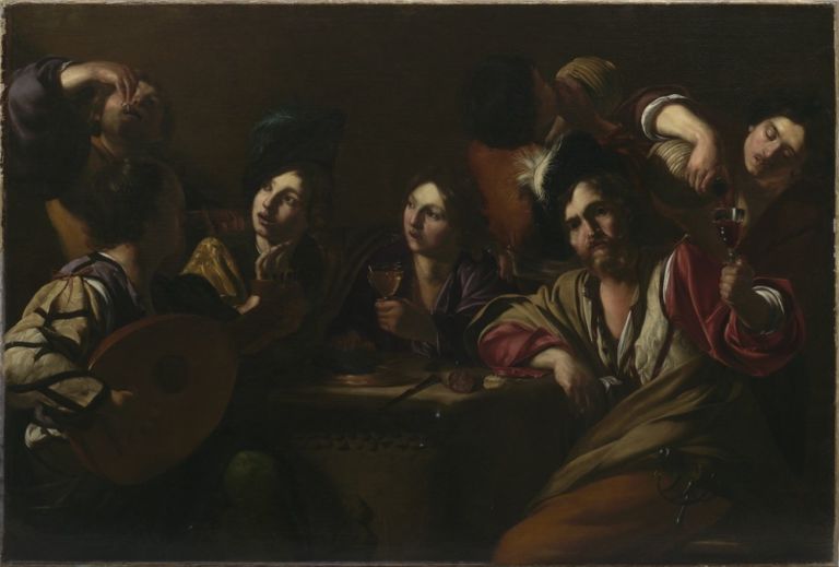 Bartolomeo Manfredi, Scena in taverna, 1619 20 ca.