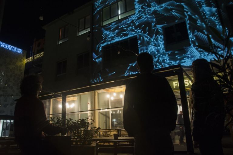 Fotonica Festival, Roma 2019. Videomapping di FLxER _ Ipologica Particles