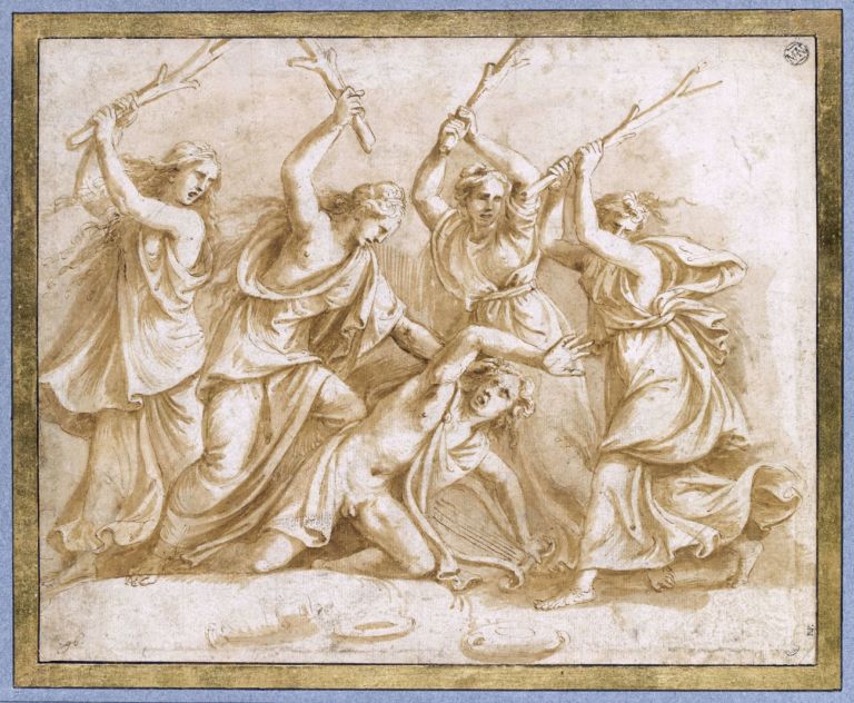 Giulio Romano, Orfeo ucciso dalle baccanti. Parigi, Musée du Louvre