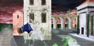 Giulio Malinverni, L'ombra del pestaggio, olio su tela