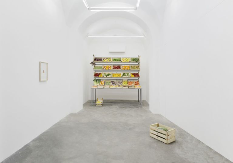 Giuseppe De Mattia. Esposizione di frutta e verdura. Exhibition view at Matèria, Roma 2019. Photo © Roberto Apa