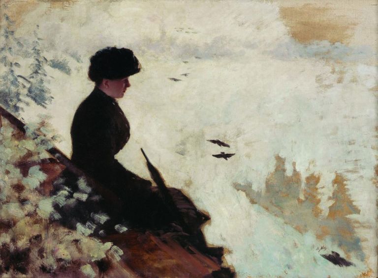 Giuseppe De Nittis, Effetto di neve, 1880 ca., olio su tela, cm 54 x 73. Barletta, Pinacoteca