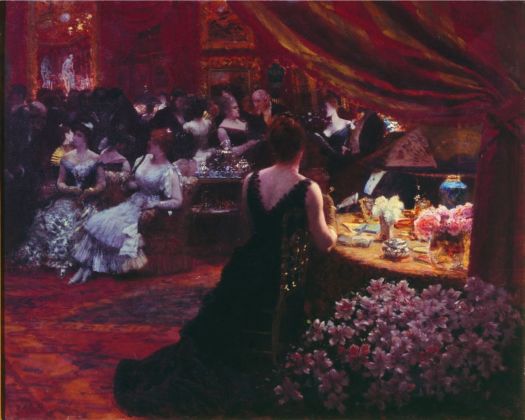 Giuseppe De Nittis, Il salotto della principessa Mathilde, 1883, olio su tela, cm 74 x 92,5. Barletta, Pinacoteca Giuseppe De Nittis