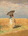 Giuseppe De Nittis, Nel grano, 1873, olio su tela, cm 33 x 25. Collezione privata