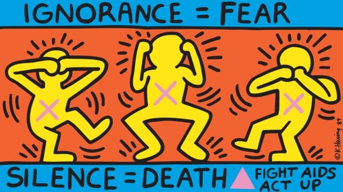 Keith Haring, Ignorance = Fear, 1989 © Keith Haring Foundation Collection Noirmontartproduction, Paris