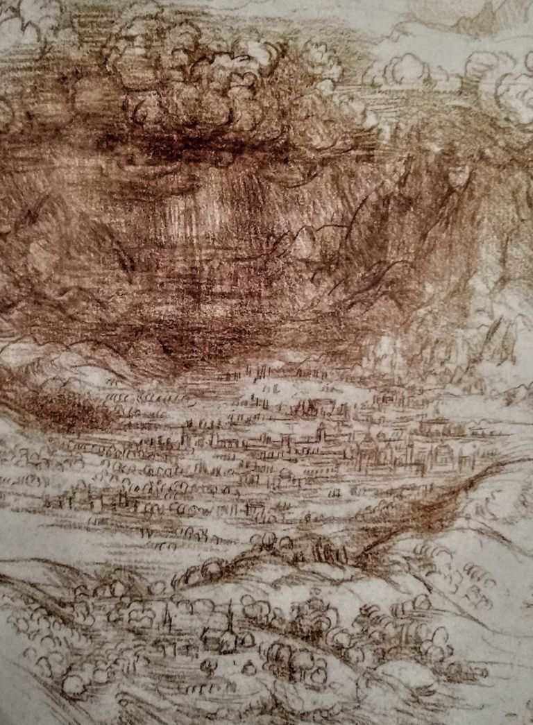 Leonardo da Vinci, Tempesta in una valle. The Royal Collection, HM Queen Elizabeth II, Windsor