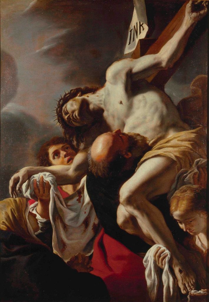 Mattia Preti, Deposizione di Cristo dalla croce, , Ottavo decennio del XVII secolo . Collezione Fondazione De Vito