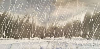 Nicola Magrin, illustrazione per Una balena va in montagna di Ester Armanino, acquarello su carta, cm 28x38