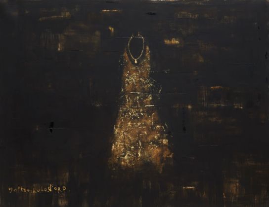 Piero Pizzi Cannella, Nottambulo, l'oro, 2019, tecnica mista su tela, cm 155x200