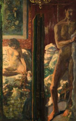 Pierre Bonnard, Die sonnige Terrasse, 1939 46. Öl auf Leinwand, 71 x 236 cm. Privatbesitz