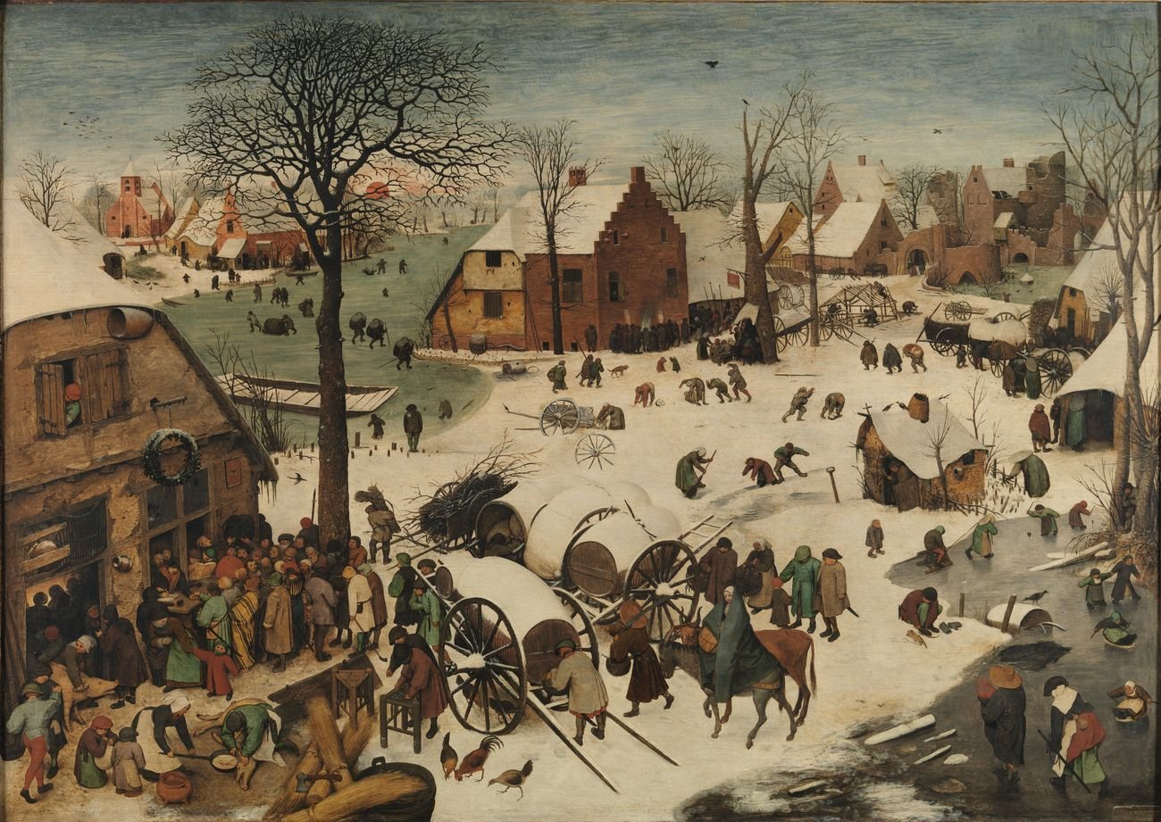 Pieter Bruegel, Censimento di Betlemme, 1566. MRBAB, Bruxelles © MRBAB. Photo J. Geleyns Ro scan