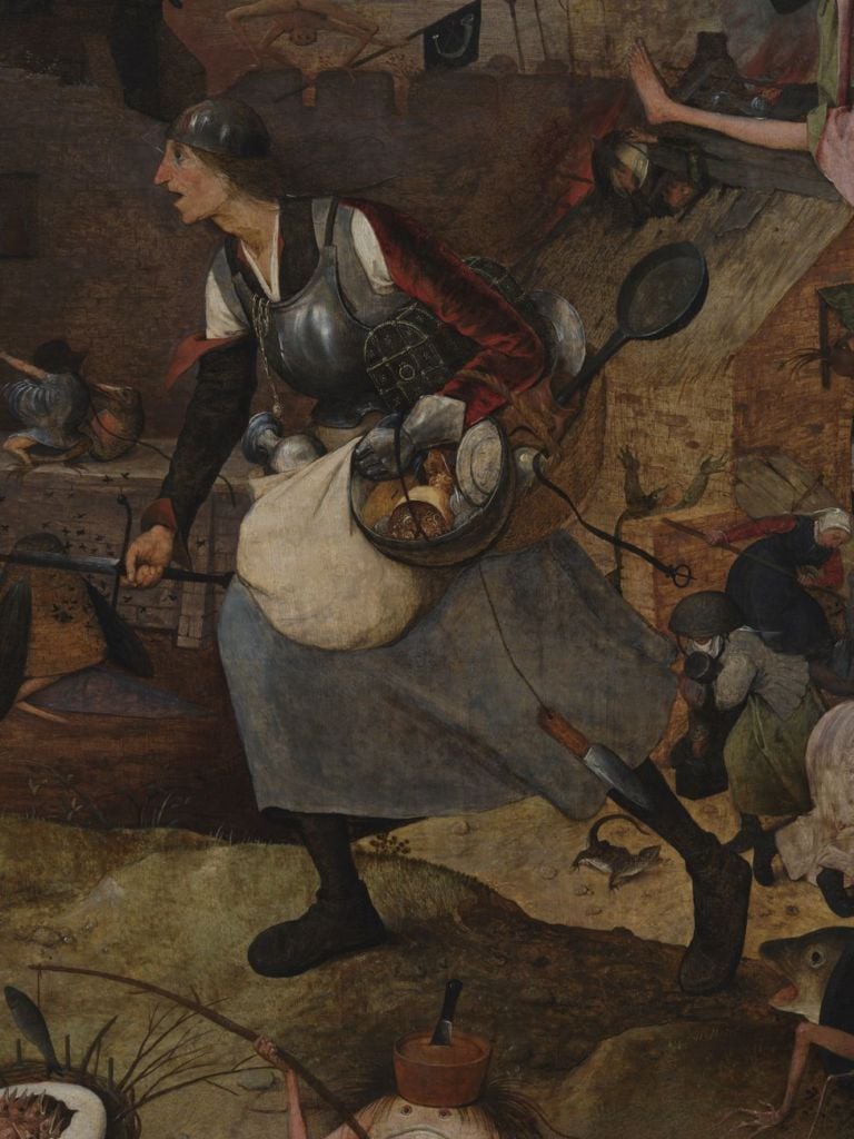 Pieter Bruegel il Vecchio, Dulle Griet, 1563, dettaglio. Museum Mayer van den Bergh, Anversa. Photo © KIK IRPA Brussel