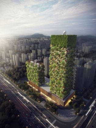Stefano Boeri Architetti, Vertical Forest Nanjing. Courtesy SBA Stefano Boeri Architetti