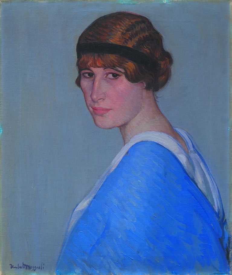 Umberto Moggioli, Ritratto di donna, 1914 circa. Olio su tela. Collezione privata. Courtesy Art Multiservizi, Rovereto