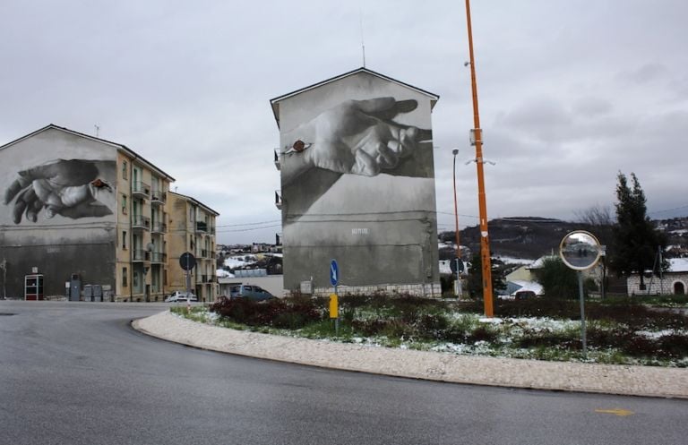 Luis Gomez De Teran, Corpus Homini, 2019, ImbrArtiamo Street Art e Misteri, foto di Antonella Palladino