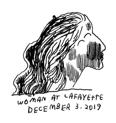 9471. Woman at Lafayette 12 3 2019. Credits Jason Polan