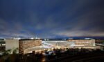 All lit up. The TWA Hotel at night. Photo credits TWA Hotel – David Mitchell