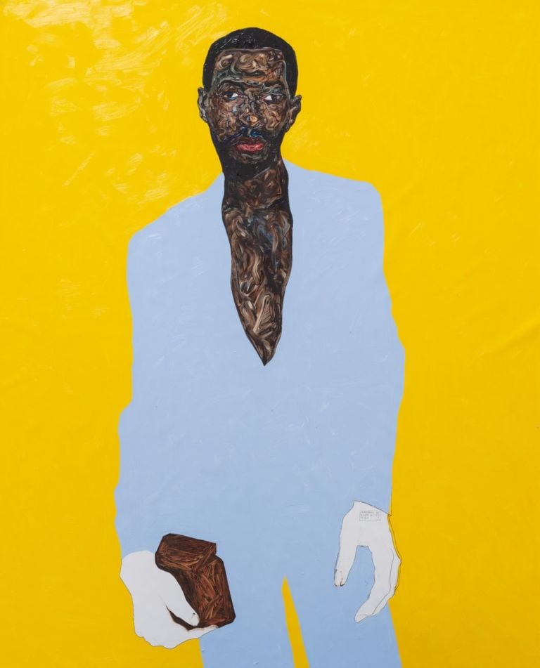 Amoako Boafo, Hudson in a baby blue suit, 2019. Photo credit Rubell Museum