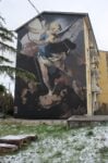Andrea Ravo Mattoni, San Michele Arcangelo (riproduzione da Luca Giordano), 2019, ImbrArtiamo Street Art e Misteri, foto di Antonella Palladino