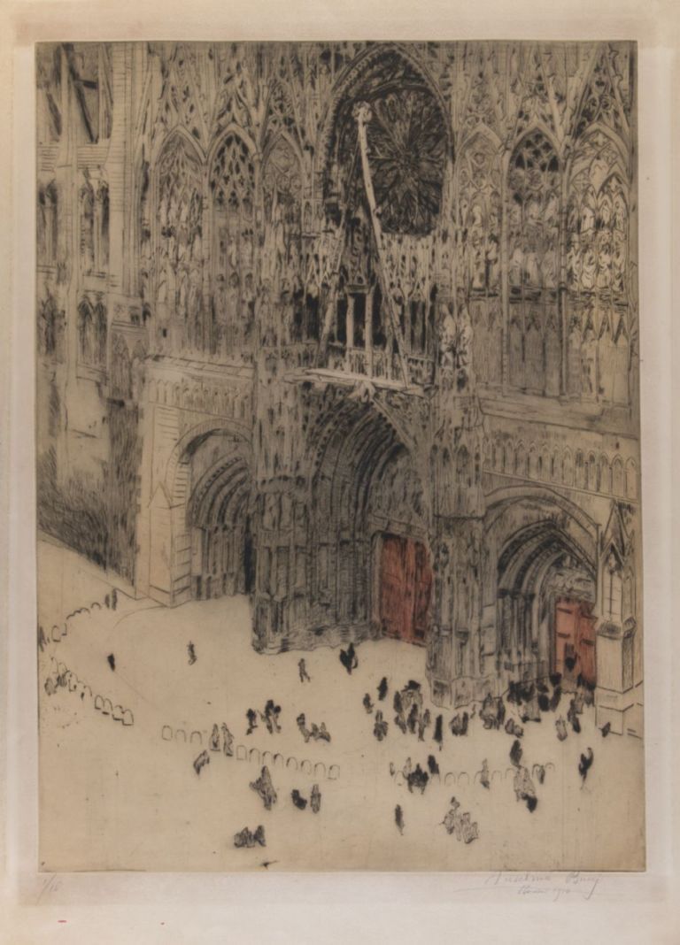 Anselmo Bucci, Cattedrale di Rouen, 1910, puntasecca. Musei Vaticani, Collezione d’Arte Contemporanea. Photo © Governatorato SCV, Direzione dei Musei e dei Beni Culturali