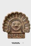 Antefissa policroma a volto gorgonico, Capua, Fondo Patturelli, fine del VI secolo a.C. Napoli, Museo Archeologico Nazionale