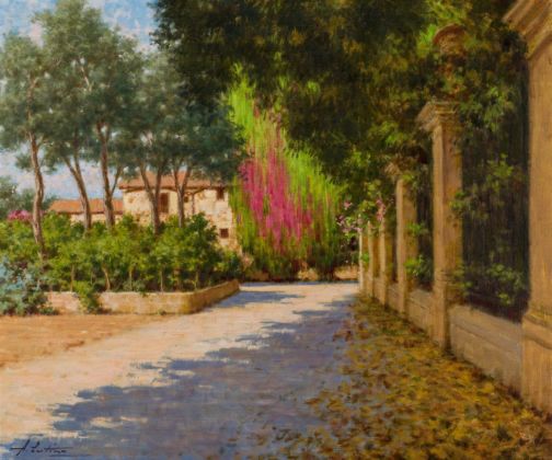 Antonio Cutino, Chiesetta a Villa Tasca,1964, olio su tela, cm 60x50, collezione privata