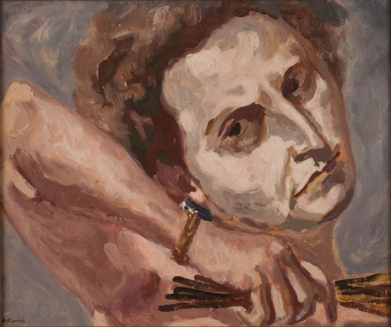 Carlo Levi, Autoritratto con orologio e pennelli, 1949, olio su tela, 38x46 cm. Roma, Fondazione Carlo Levi