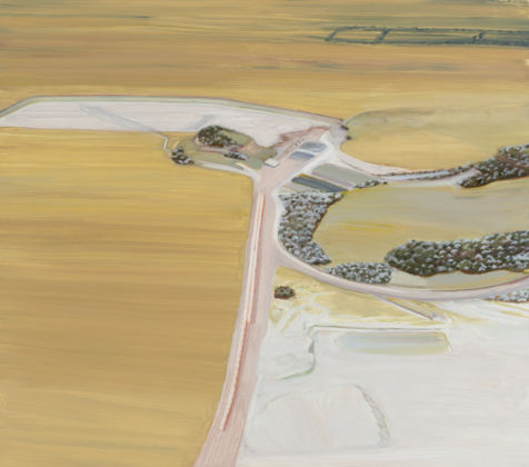 Carol Rhodes, Surface Mine, 2009 – 2011, olio su tavola, cm 50x56.5. Courtesy of the Estate of Carol Rhodes