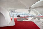 From the London Club area, guests can view the famous Flight Bridge and get a peek at the hotel’s 1958 Lockheed Constellation “Connie”. Photo credits TWA Hotel – David Mitchell