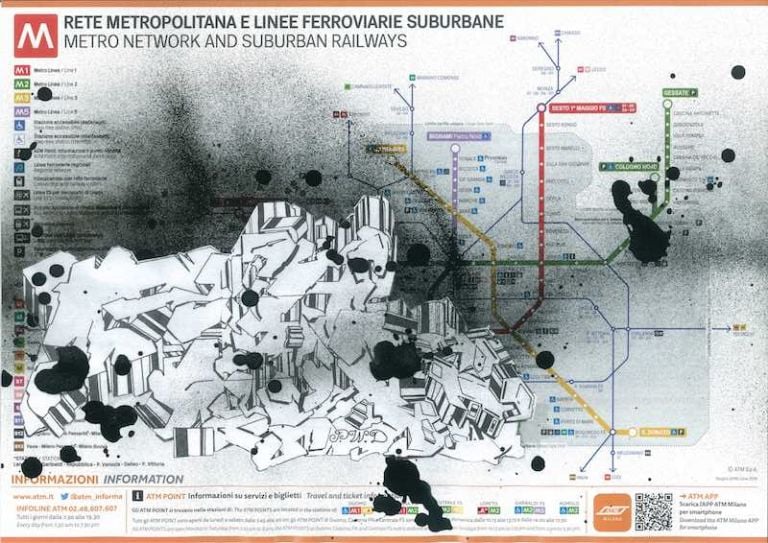 FlyCat MilanSubwayMaps 12 Alle origini del writing: la storia dello street artist Flycat in mostra da MyOwnGallery di Milano