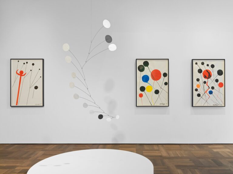 Installation view, ‘Calder’ at Hauser & Wirth St. Moritz, until 9 February 2020. © 2019 Calder Foundation, New York / Artists Rights Society (ARS), New York / ProLitteris, Zurich. Courtesy the Foundation and Hauser & Wirth