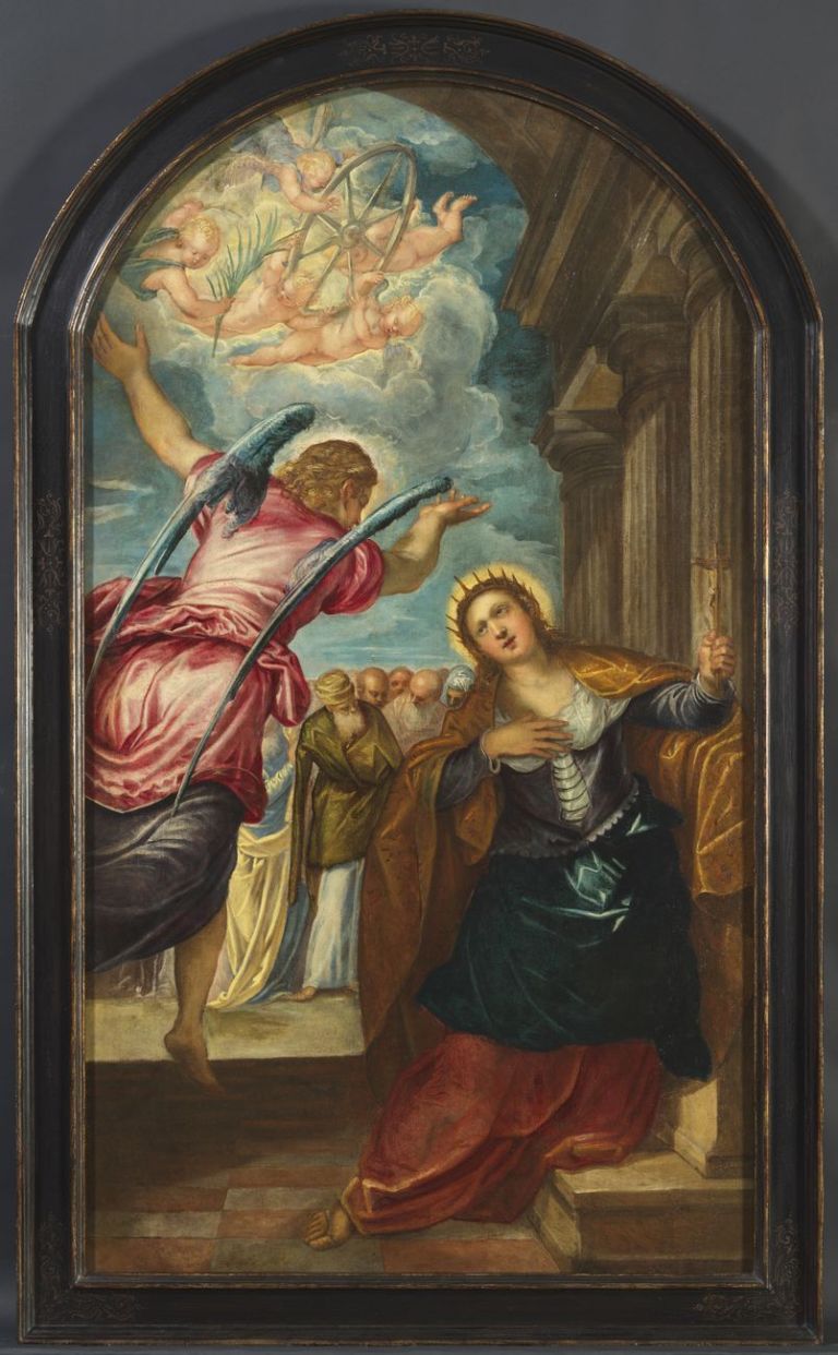 Jacopo Robusti detto Tintoretto, Angelo predicente il martirio di Santa Caterina d’Alessandria, 1560-70. Collezione privata in prestito al Rubenshuis, Anversa © Collectie Stad Antwerpen. Photo Bart Huysmans & Michel Wuyts