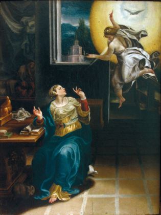 Lelio Orsi, L’Annunciazione, XVI sec., olio su tavola, cm 35x26. Novellara, Museo Gonzaga