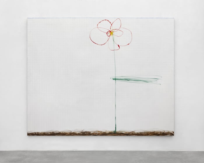 Luca Bertolo, Il fiore di Anna #2, 2019, olio e pastelli su tela, cm 200 x 250. Courtesy Spazio A, Pistoia