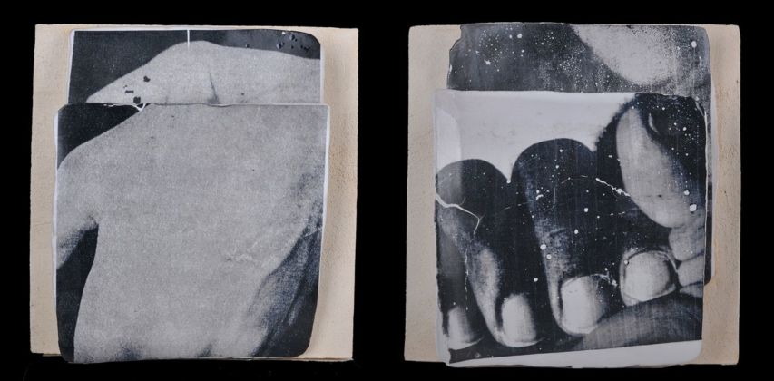 Luisa Gardini, Senza Titolo, 2014, ceramica e fotoceramica, 25 x 18 x 6 cm (ciascuno). Photo Sario Manicone